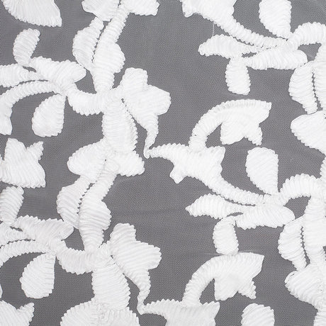 White Ribbon Embroidered Netting