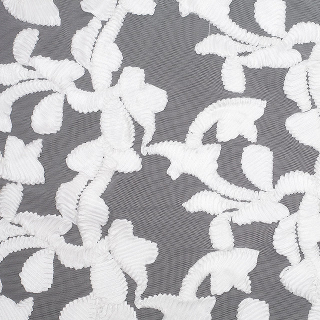 White Ribbon Embroidered Netting