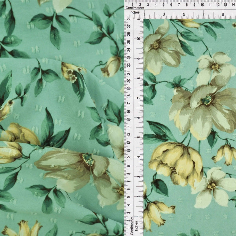 1 Yard CEY Airflow Swiss Dot Floral Fabric, 58/59'' Wide 100% Polyester