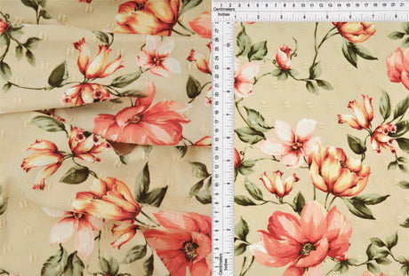 1 Yard CEY Airflow Swiss Dot Floral Fabric, 58/59? Wide 100% Polyester