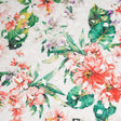 Venise Lace with Finished Edges - Red and Green Tropical Floral Printed