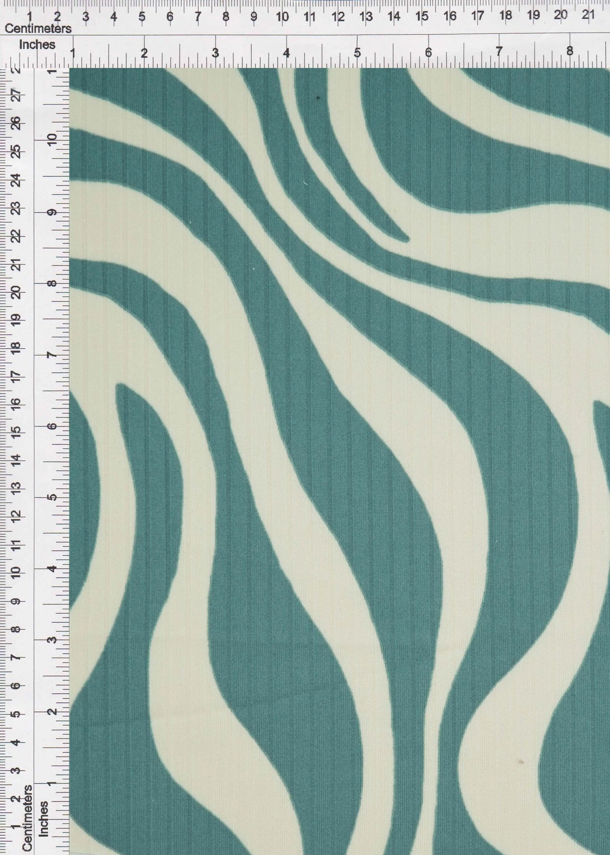 Abstract Zebra Ribbed Knit Fabric