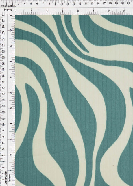 1 Yard Abstract Zebra 8x3 Yummy Rib Knit Fabric Soft Stretch 58 Inches Wide