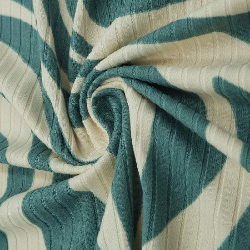 8x3 Yummy Rib Abstract Zebra Knit Stretch Fabric, Soft & Lightweight 58/60" Wide