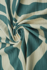 Abstract Zebra Ribbed Knit Fabric