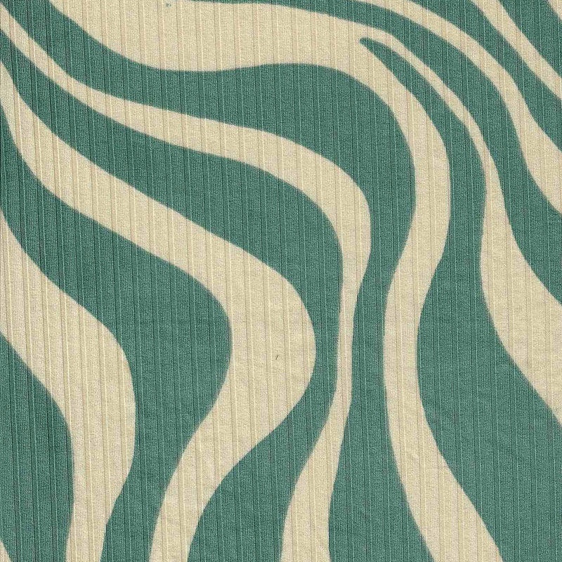 1 Yard 8X3 Yummy Rib Abstract Zebra Stretch Knit Fabric 58/60 Inches Wide