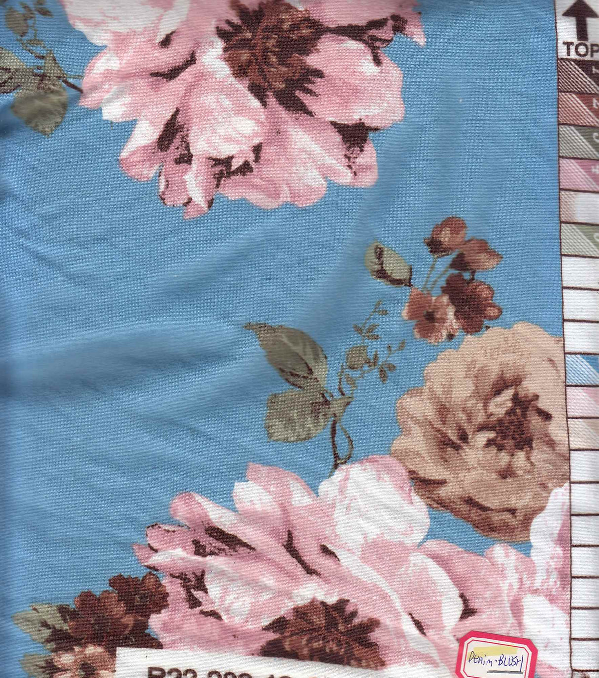1 Yard Big Flower Floral DTY Brushed Knit Fabric Soft Stretch 58 Inches Wide