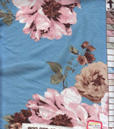 1 Yard Big Flower Floral DTY Brushed Knit Fabric Soft Stretch 58 Inches Wide
