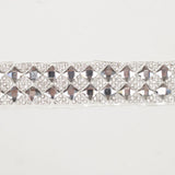1" Silver "Iron On" Rhinestone Trim