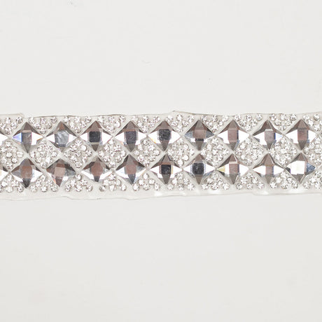 1" Silver "Iron On" Rhinestone Trim