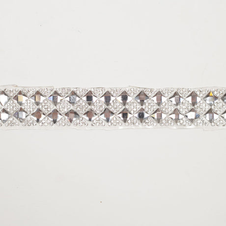 1" Silver "Iron On" Rhinestone Trim