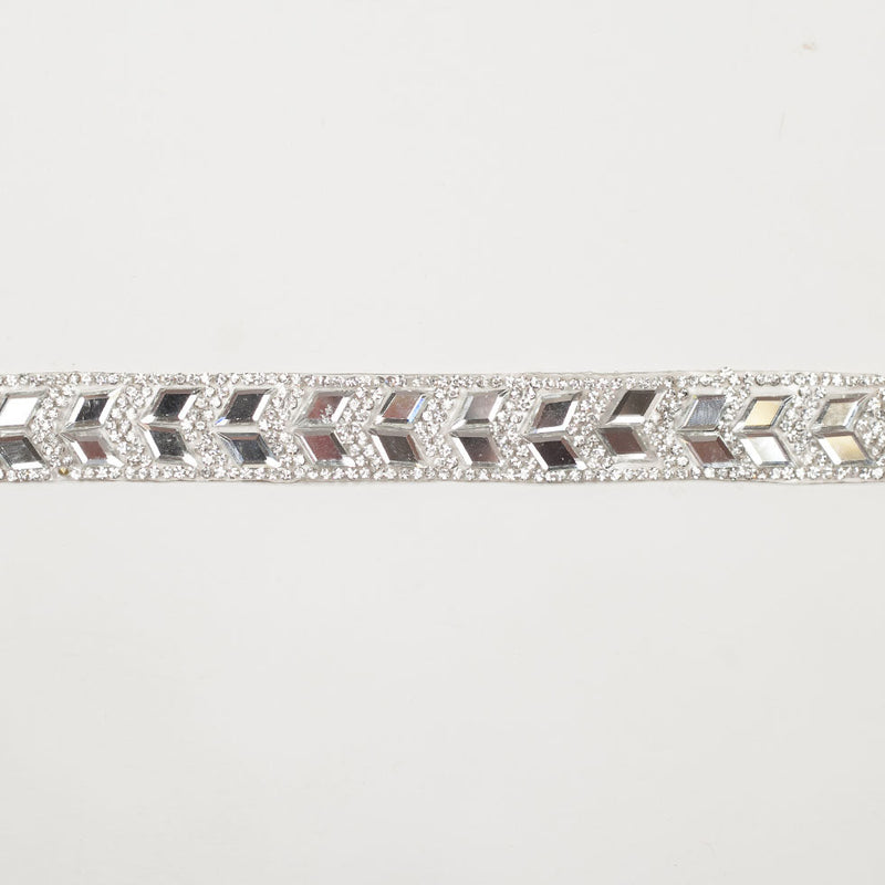 0.75" Silver "Iron On" Rhinestone Trim