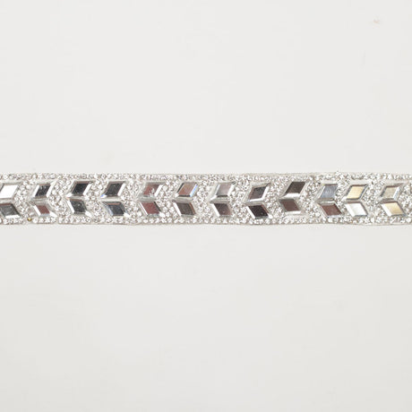 0.75" Silver "Iron On" Rhinestone Trim