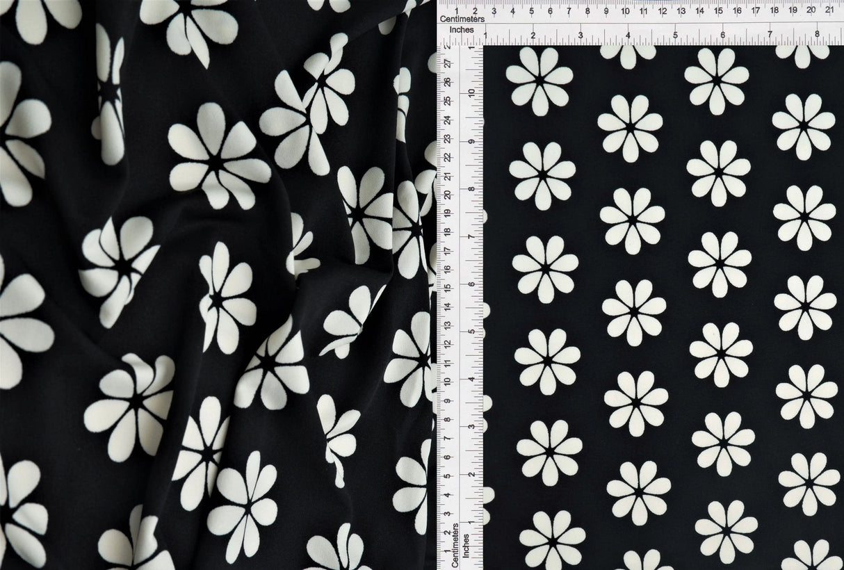 DTY Floral Print Fabric Polyester Spandex Stretch Knit Brushed 58/60 Inches