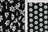 Floral Stretch Knit Black Ivory