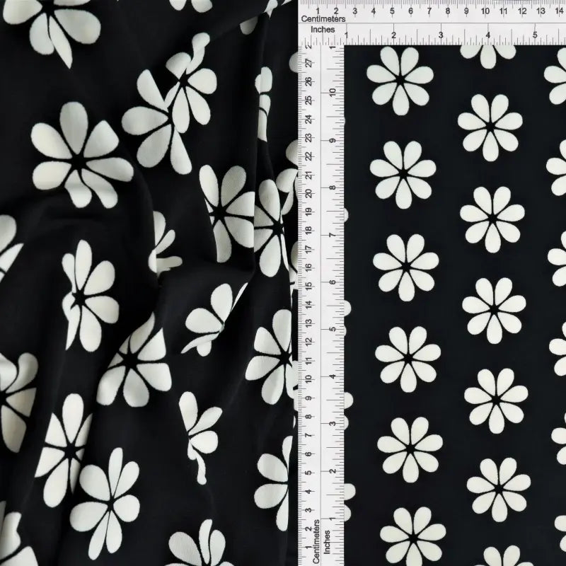 1 Yard DTY Floral Print Fabric Polyester Spandex Stretch Knit Brushed 58/60 Inches