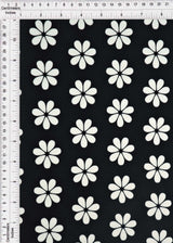 Floral Stretch Knit Black Ivory