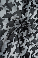 Mesh Flocking Houndstooth Stretch Fabric