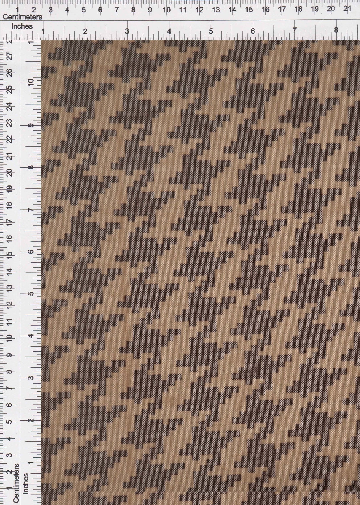 Mesh Flocking Houndstooth Stretch Fabric