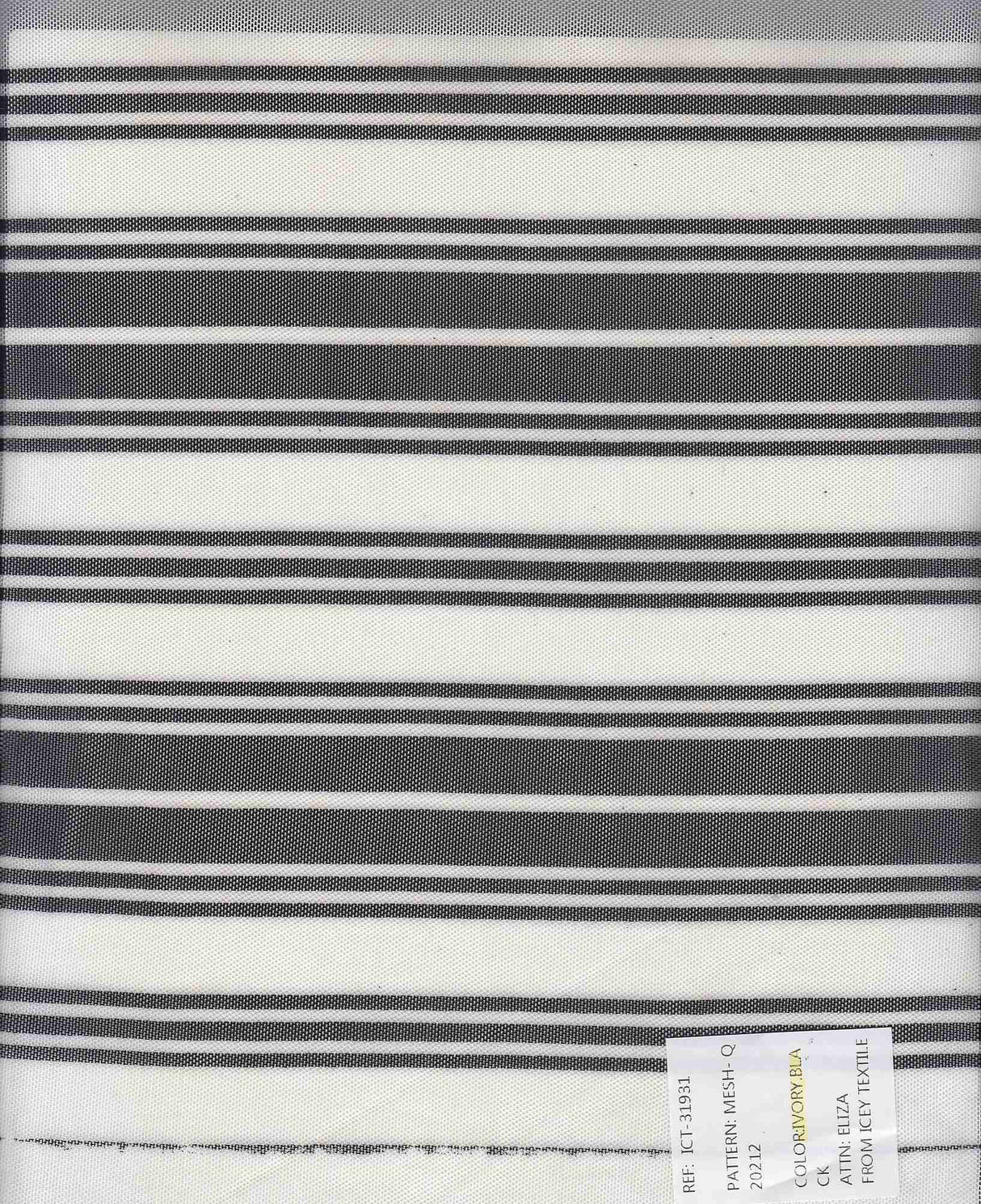 1 Yard Mesh Fabric Horizontal Stripe Print Lightweight 54 Inches Wide
