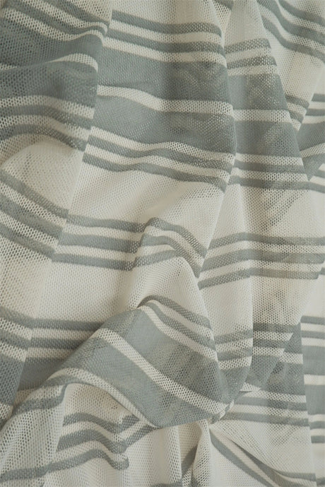1 Yard Mesh Fabric Horizontal Stripe Print Lightweight 54 Inch Wide