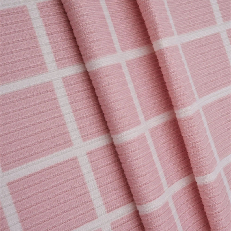 4x2 Yummy Rib Plaid Fabric Stretch Windowpane Knit, 58/60" Wide