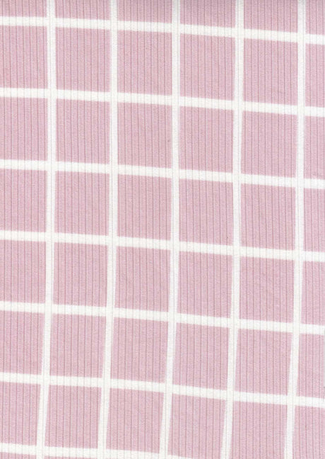 1 Yard Checkered Plaid Yummy Rib Knit Fabric 4x2 Soft Stretch 58/60 Inch Wide