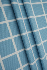 Rib Knit Checkered Plaid Stretch Fabric