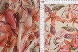 Sand & Rust Hi Multi Chiffon Fabric 1 Yard Big Floral Print Lightweight Drape 57" Wide