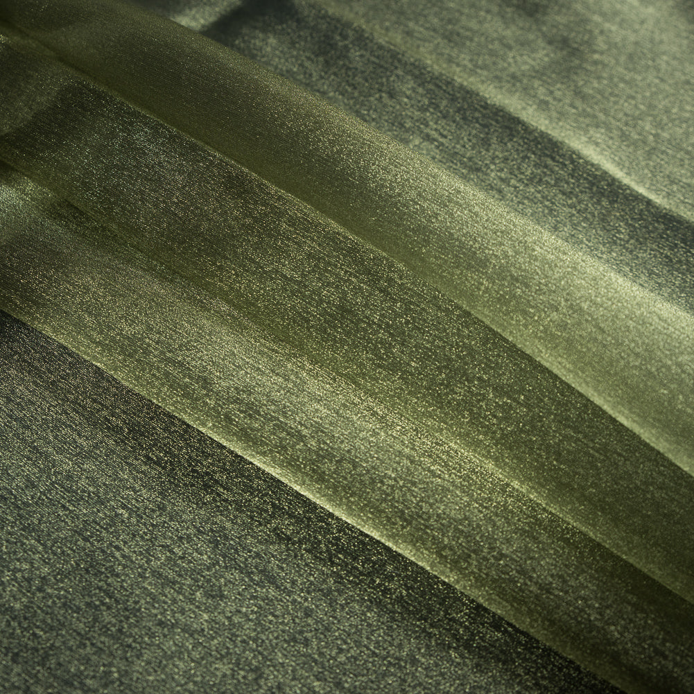 Olive Iridescent Nylon Organza