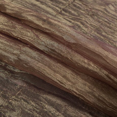 Crushed Nylon Organza - Bronze and Burgundy