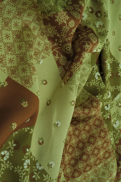 1 Yard Satin Patchwork Floral Print Fabric, 58/60? Wide 100% Polyester