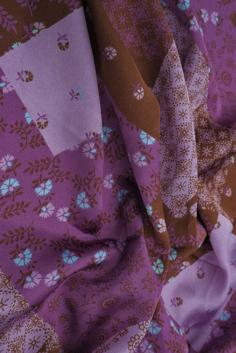 1 Yard Satin Patchwork Floral Print Fabric, 58/60? Wide 100% Polyester