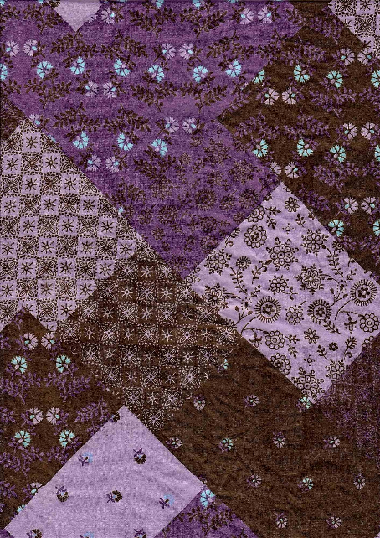 1 Yard Satin Patchwork Floral Print Fabric, 58/60? Wide 100% Polyester