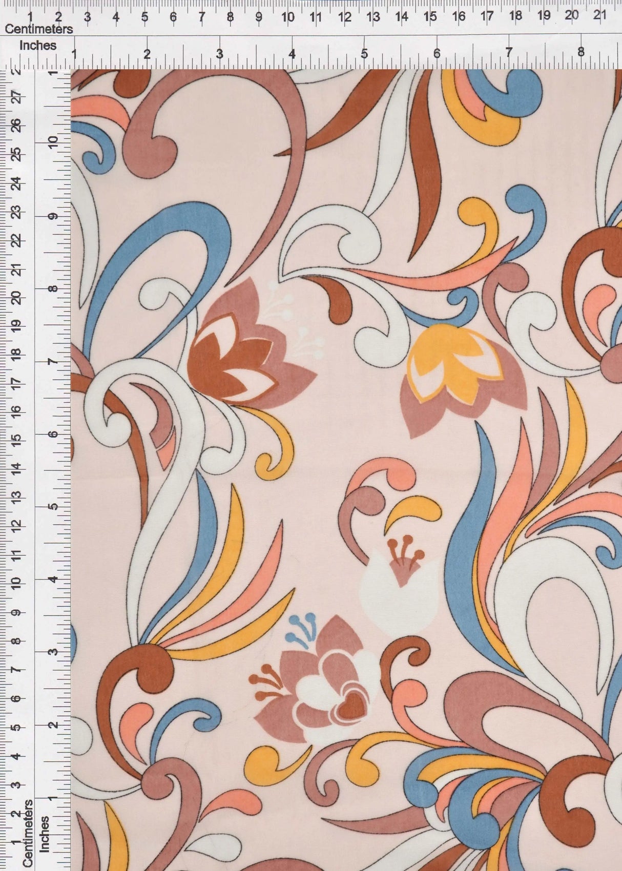 1 Yard Hi Multi Chiffon Pucci Print Fabric, 57/58? Wide 100% Polyester