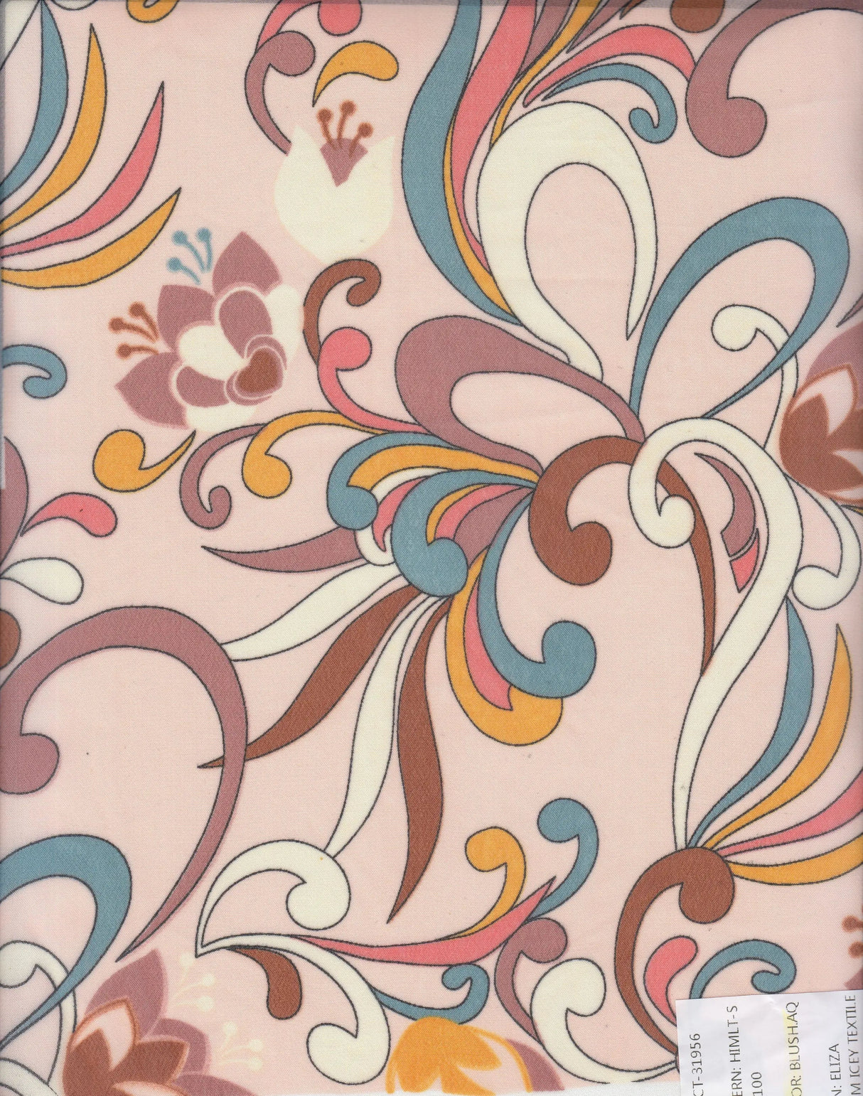 1 Yard Hi Multi Chiffon Pucci Print Fabric, 57/58? Wide 100% Polyester