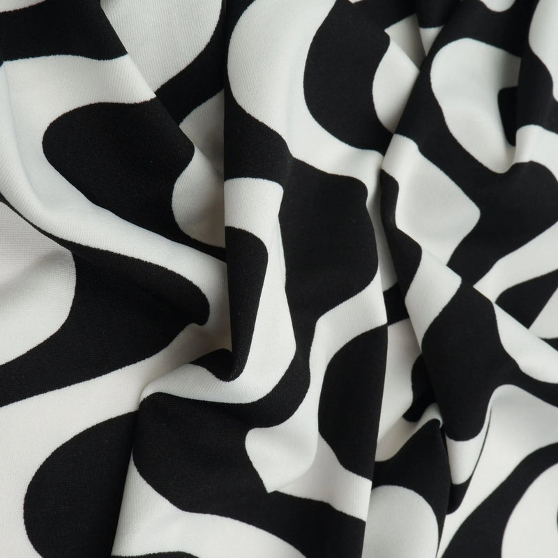 1 Yard DTY Brushed Knit Fabric Geometric Print Soft Stretch 58/60 Inch Wide