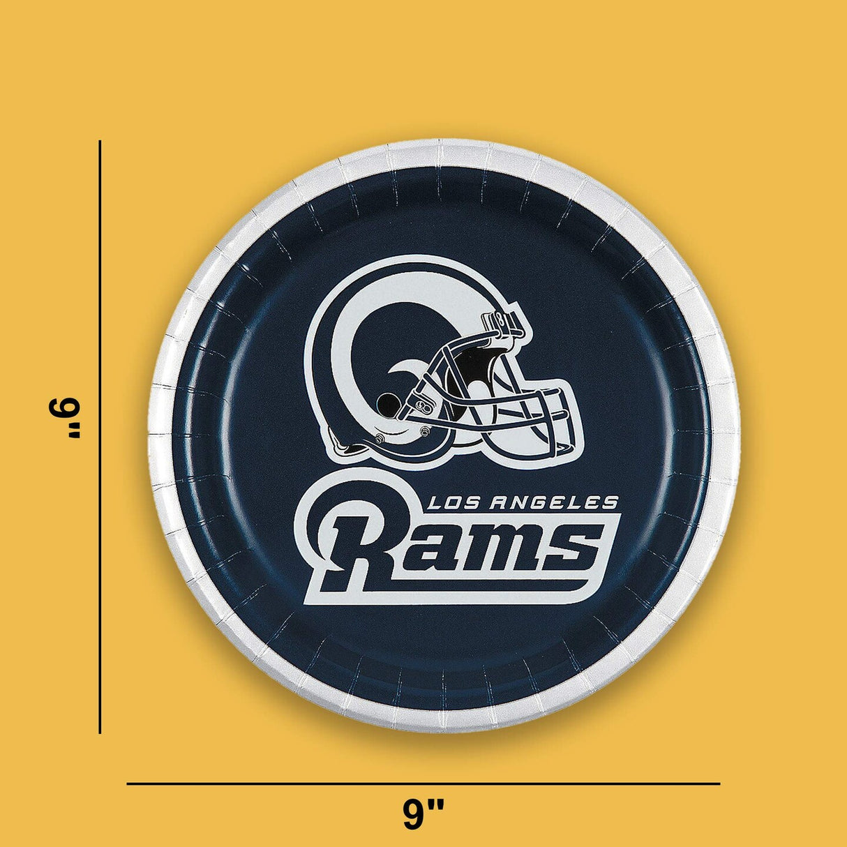 8 Count Los Angeles Rams Football Dessert Plates 7" Game Day Paper Plates