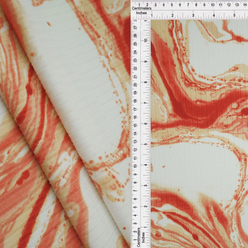 1 Yard 8x3 Yummy Rib Knit Fabric Marble Print, Soft & Stretchy 58/60" Wide