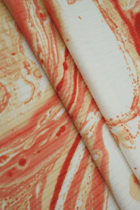 1 Yard 8X3 Yummy Rib Marble Print Stretch Knit Fabric 58/60 Inches Wide