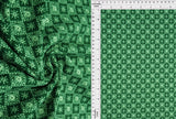 Stretch Polyester Spandex DTY Brush Geometric Print Fabric 58/60 Inches