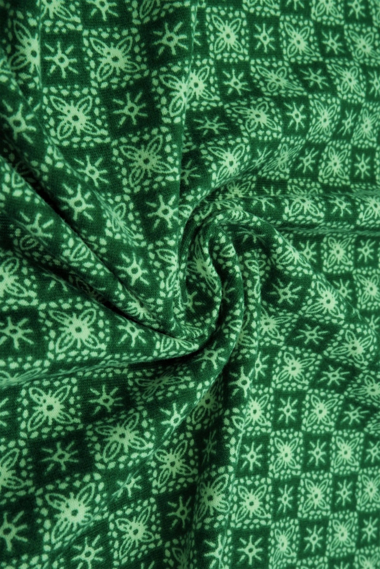 1 Yard Geometric DTY Brushed Knit Fabric Soft Stretch 58 Inches Wide