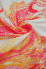Rib Knit Marble Print Stretch Fabric