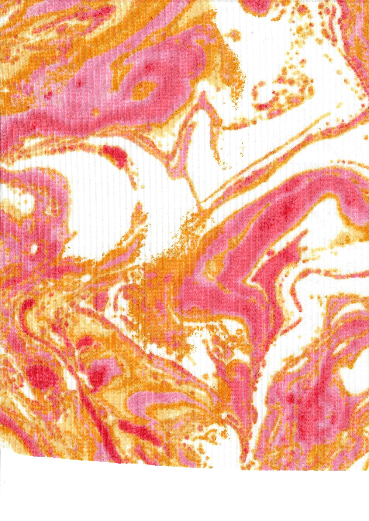 Rib Knit Marble Print Stretch Fabric