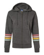Women's Striped Sleeve Full-Zip Hooded Sweatshirt