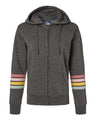 Women's Striped Sleeve Full-Zip Hooded Sweatshirt