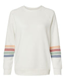 Women's Striped Sleeve Crewneck Sweatshirt