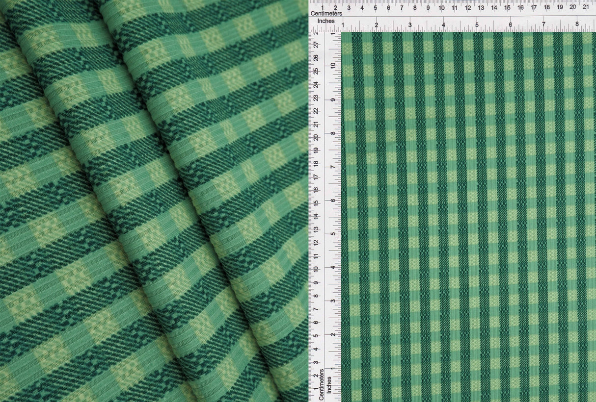 Checkered Rib Stretch Knit Fabric