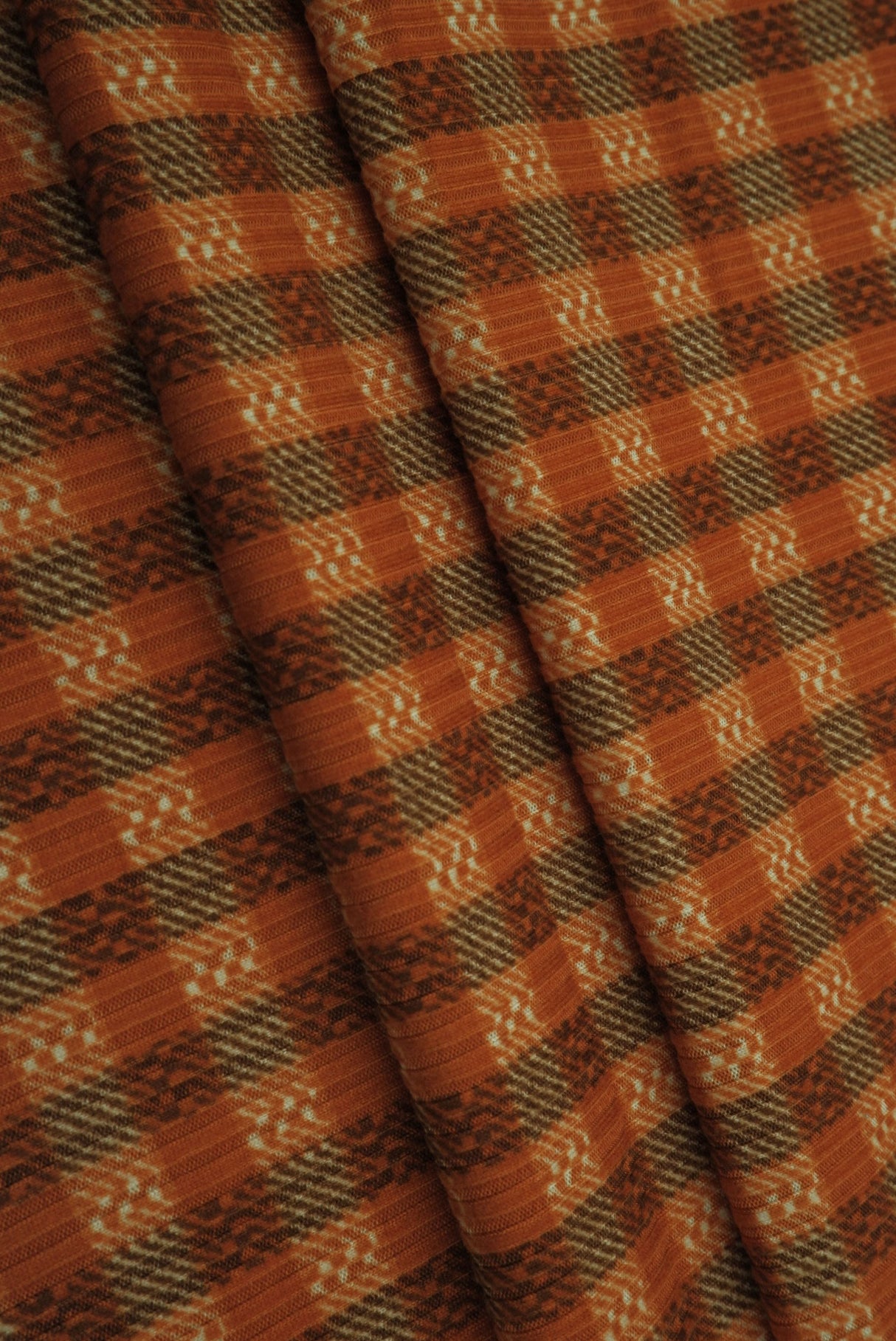 Checkered Rib Stretch Knit Fabric