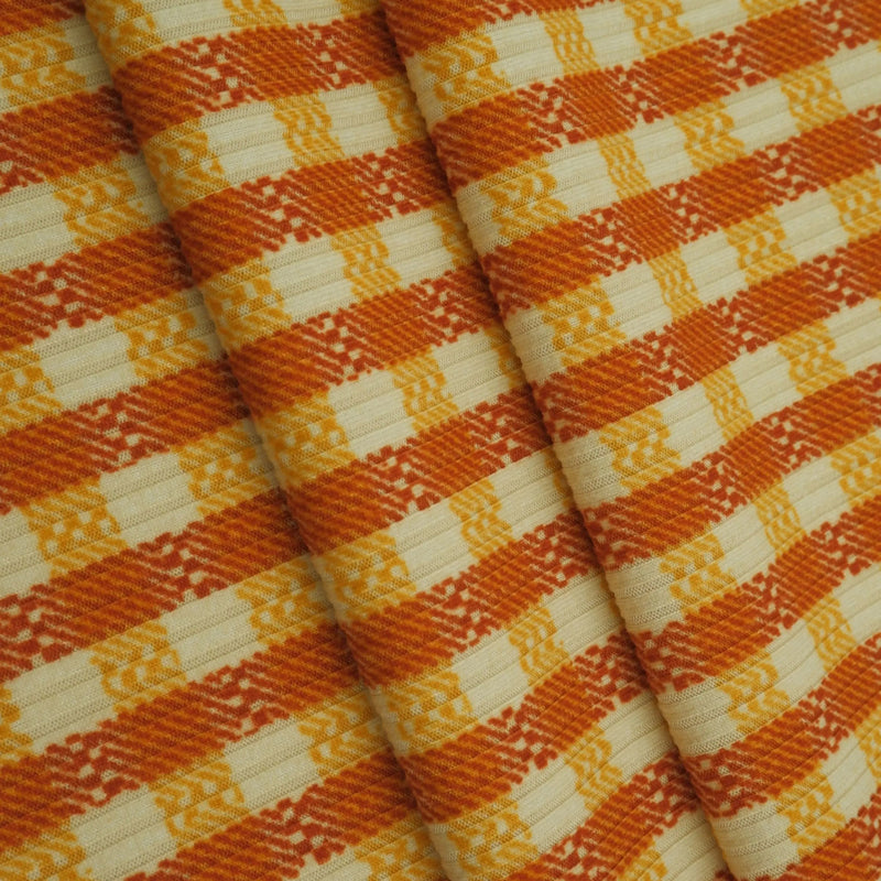 1 Yard Polyester Spandex Yummy Rib Knit Fabric Gingham Checkered Soft Stretch 58/60" Width